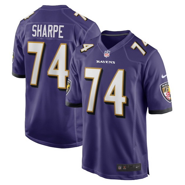 mens nike david sharpe purple baltimore ravens game player jersey